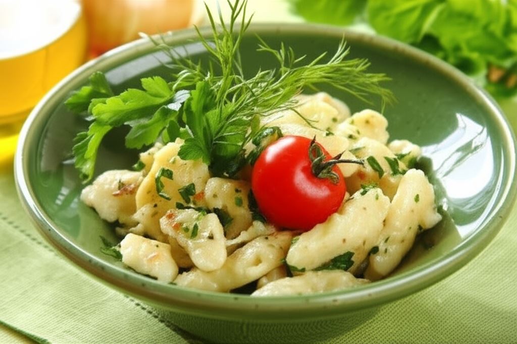 Kluski półfrancuskie z majerankiem