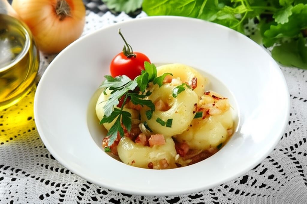 Kluski śląskie ze skwarkami