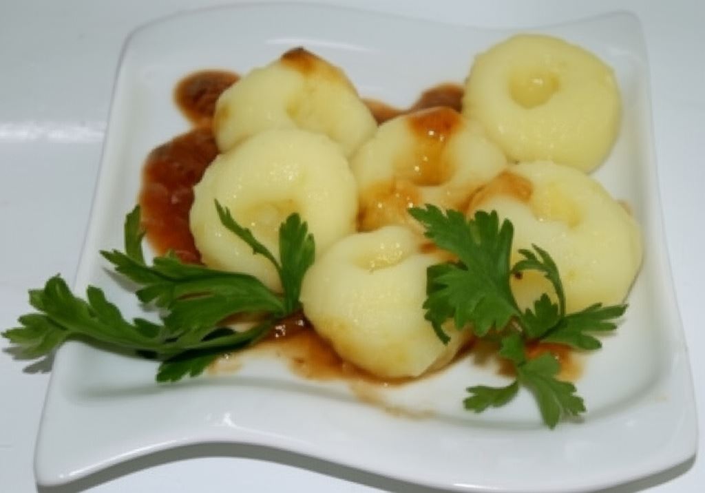 Kluski z dziurką z sosem mięsnym