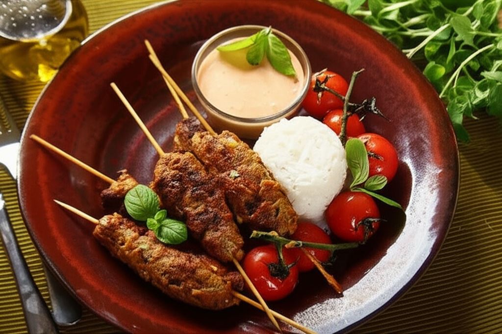 Kofta z sosem paprykowo-ziołowym