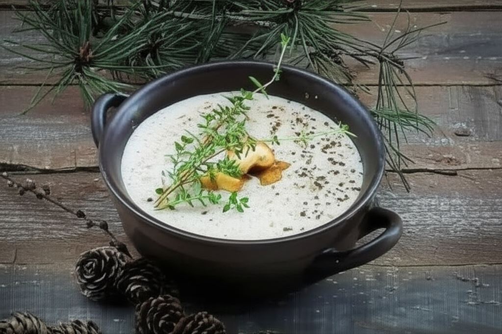 Kremowa zupa z portobello i ziołami