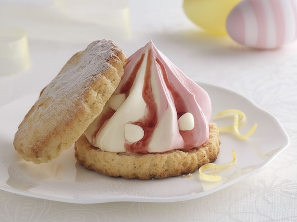 Kruche ciastka cytrynowe z truskawkami