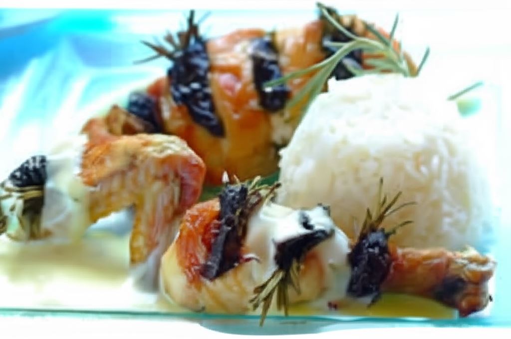 Kurczak szpikowany rozmarynem i suszoną śliwką