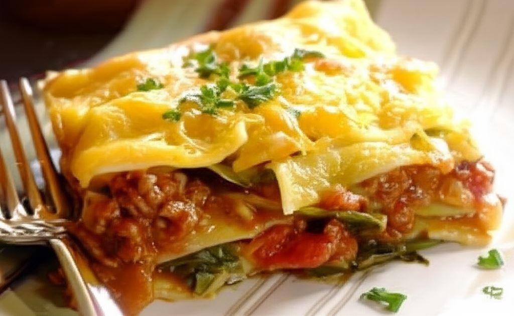 Lasagne z mięsem mielonym i szpinakiem