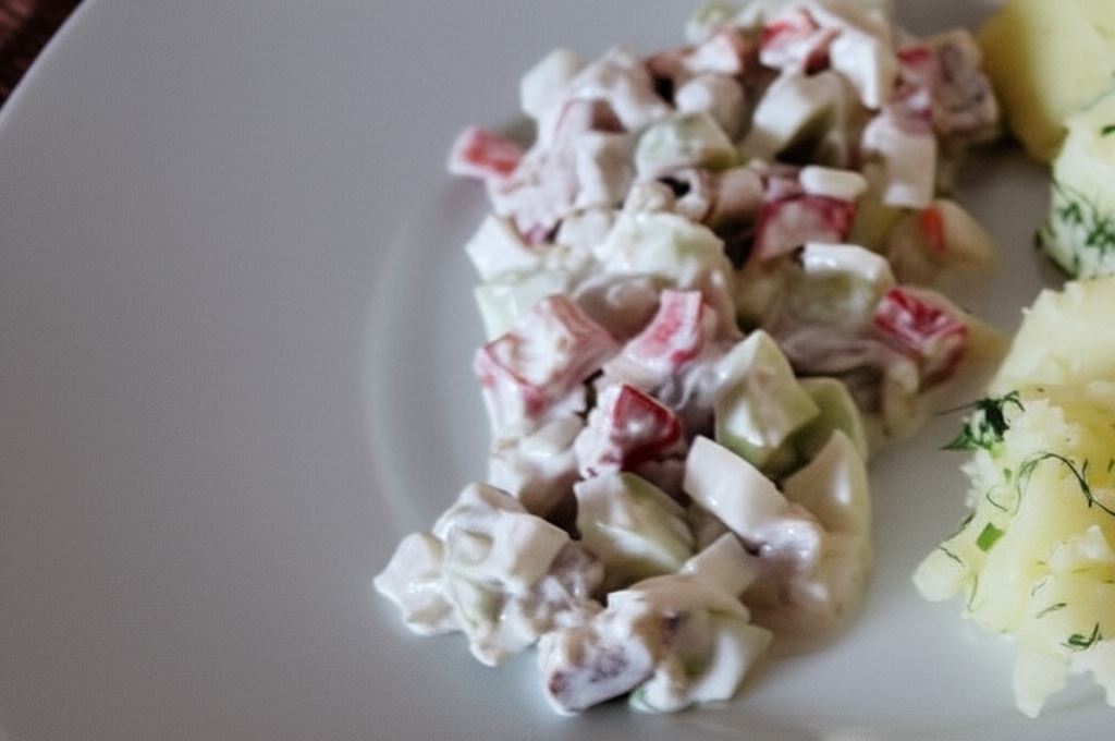 Letnia sałatka śledziowa z sezonowymi warzywami