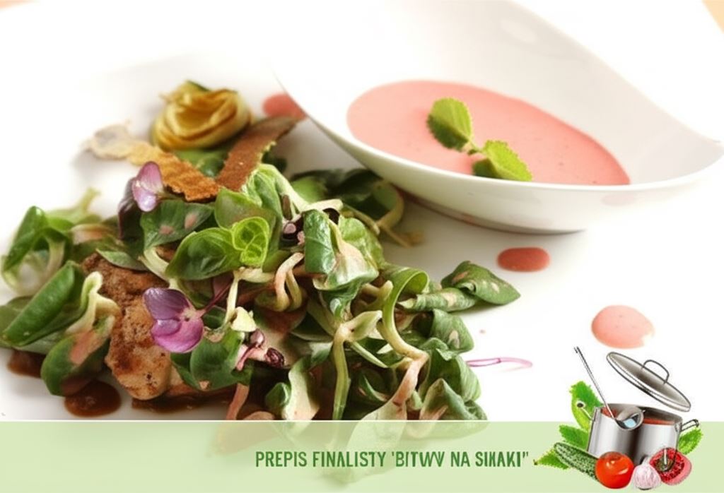 Łosoś pieczony po śródziemnomorsku z sosem truskawkowym