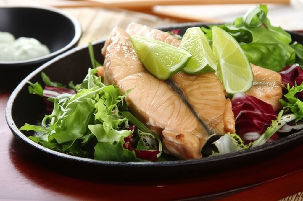 Łosoś po japońsku z wasabi
