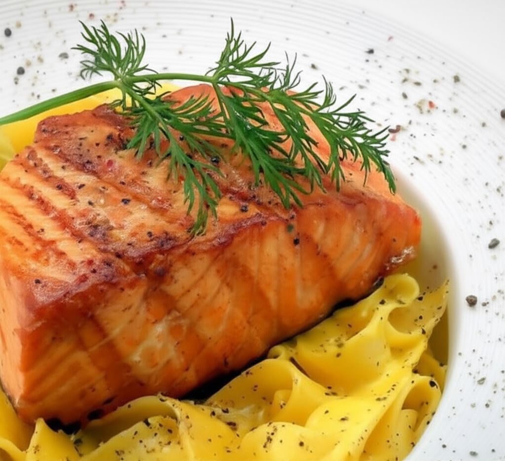 Łosoś w sosie szafranowym