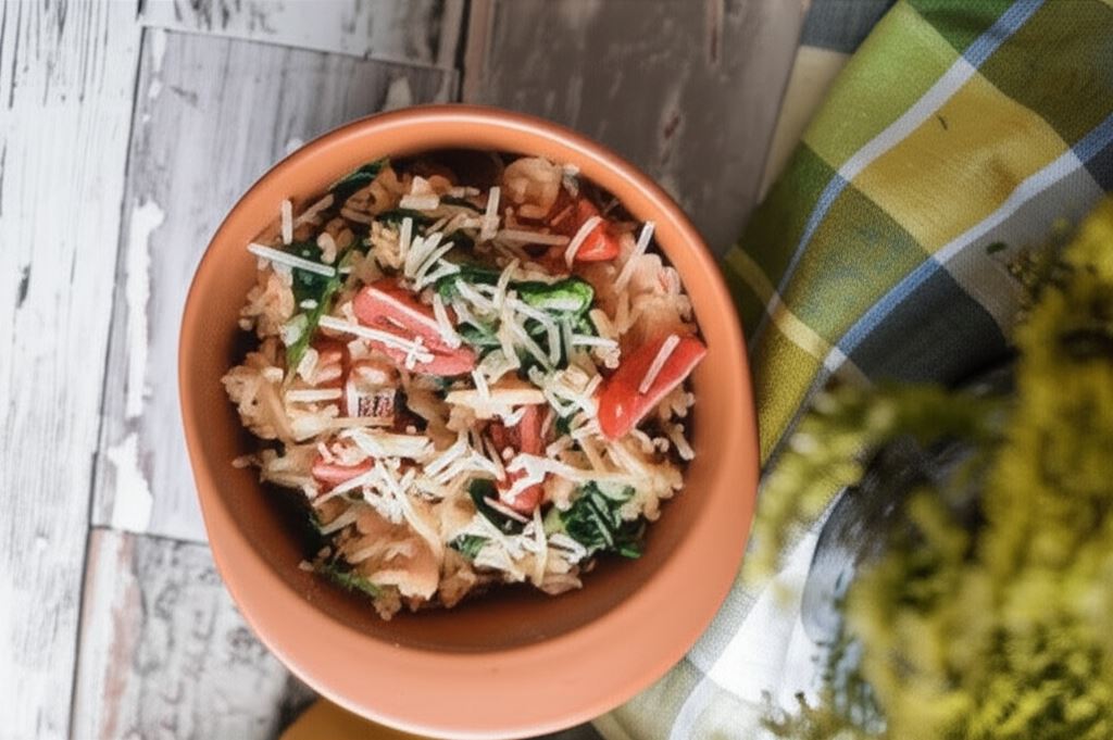 Łosoś z ryżem i serem po francusku