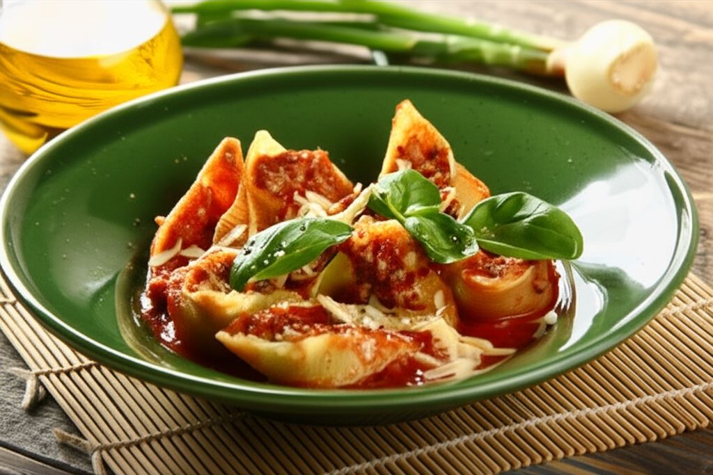 Makaron nadziewany mięsem mielonym