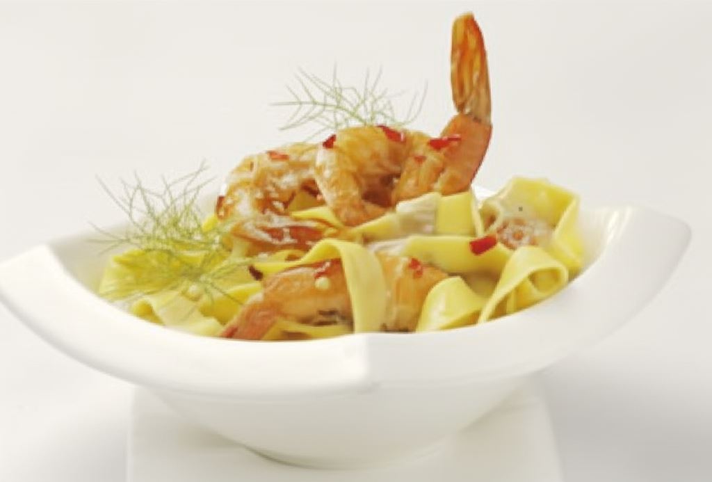 Makaron z krewetkami i chili