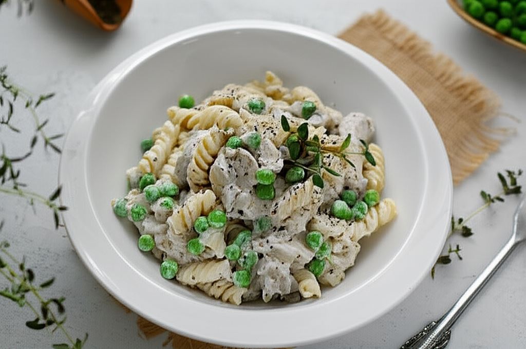 Makaron z kurczakiem i grzybami