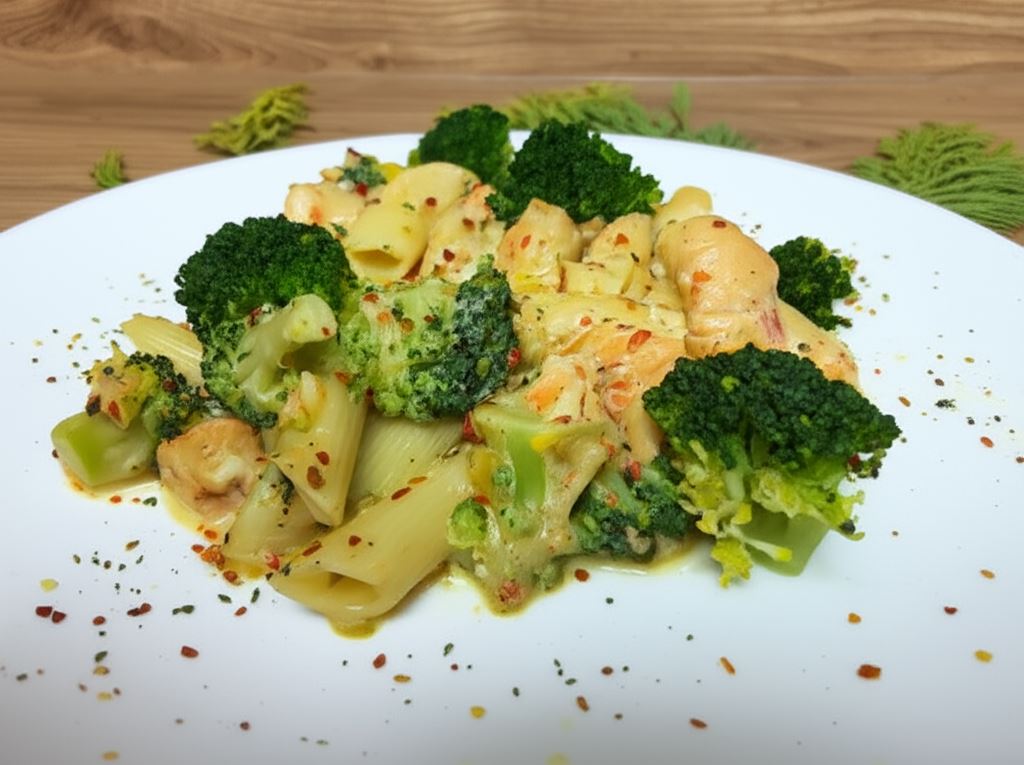 Makaron z warzywami i kurczakiem