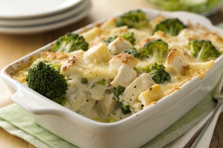 Makaron zapiekany z brokułem