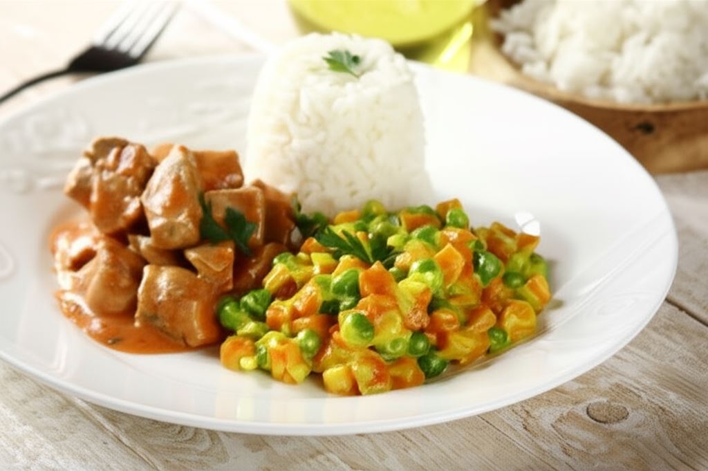 Marchewka z groszkiem w kremowym sosie curry