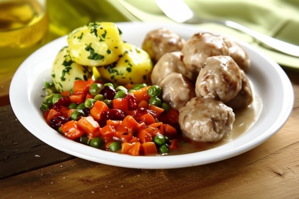 Marchewka z groszkiem w sosie żurawinowym