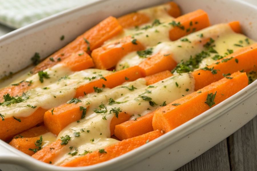 Marchewka z żółtym serem