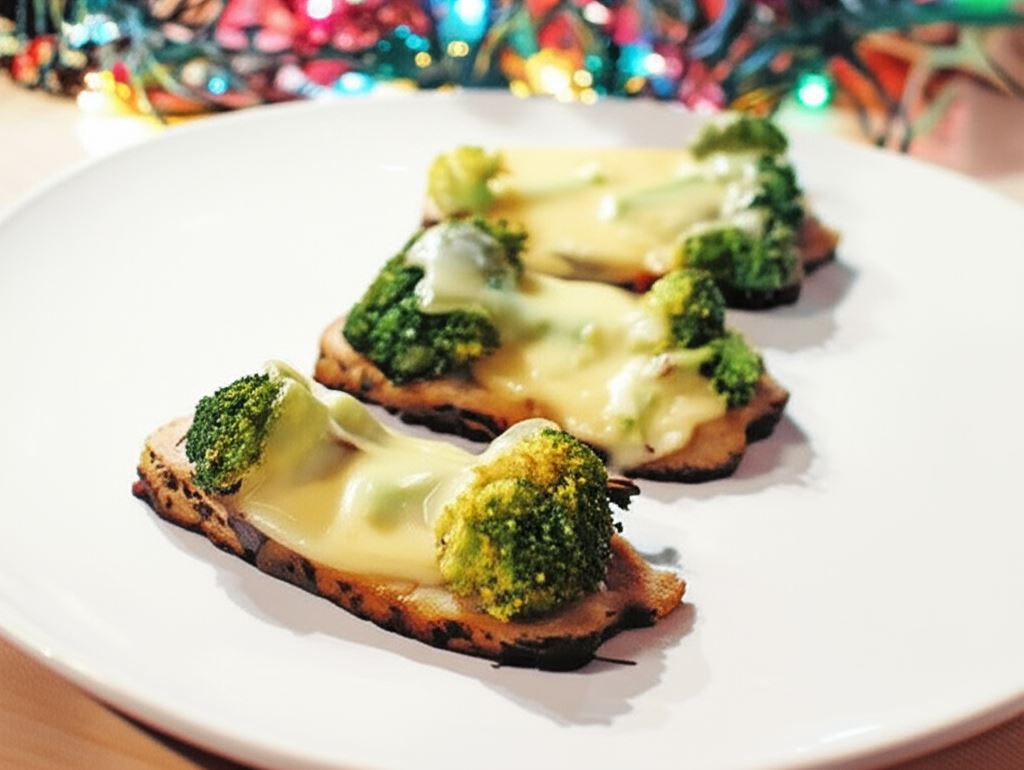 Medaliony schabowe zapiekane z brokułami pod kołderką sera