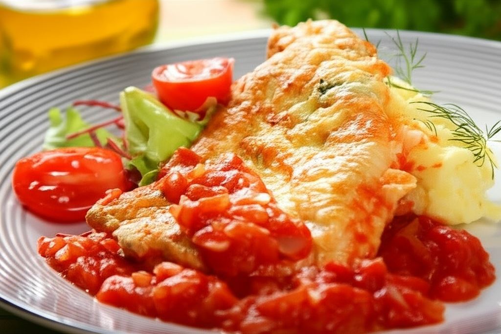 Medaliony z indyka w sosie pomidorowym