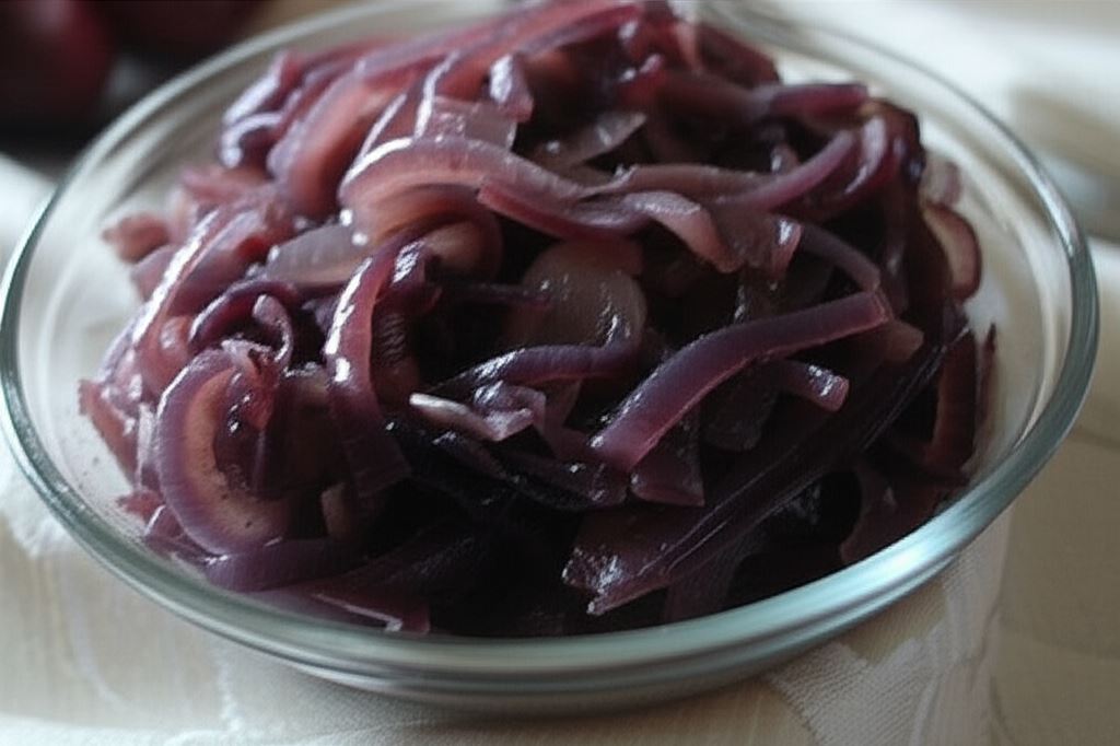 Morszczuk pod pierzynką z czerwonej cebuli