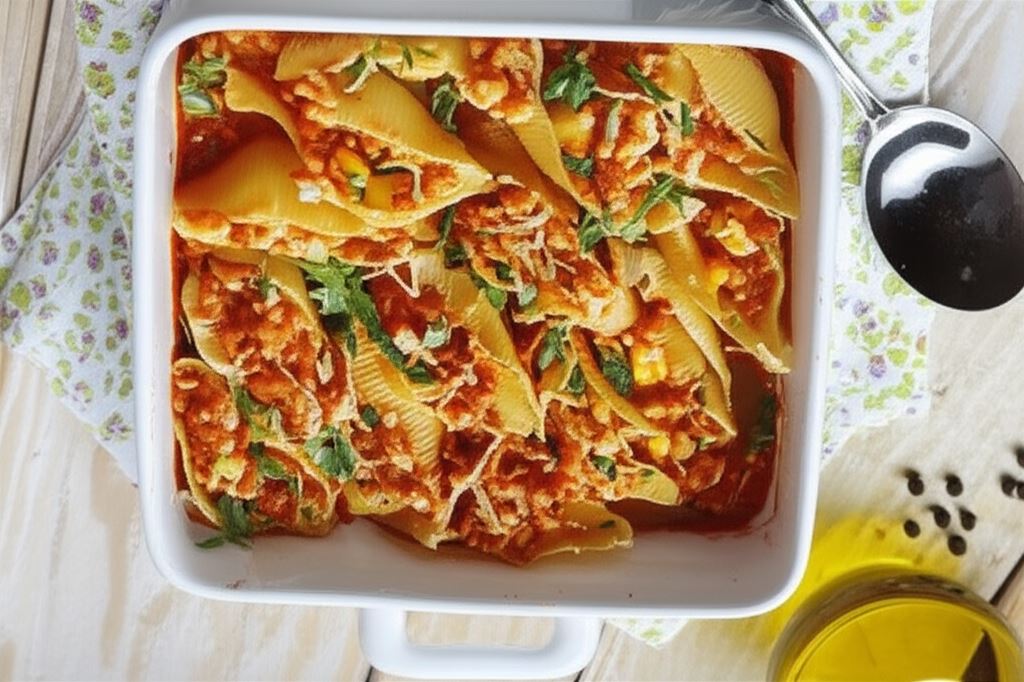 Muszle makaronowe nadziewane mięsem mielonym