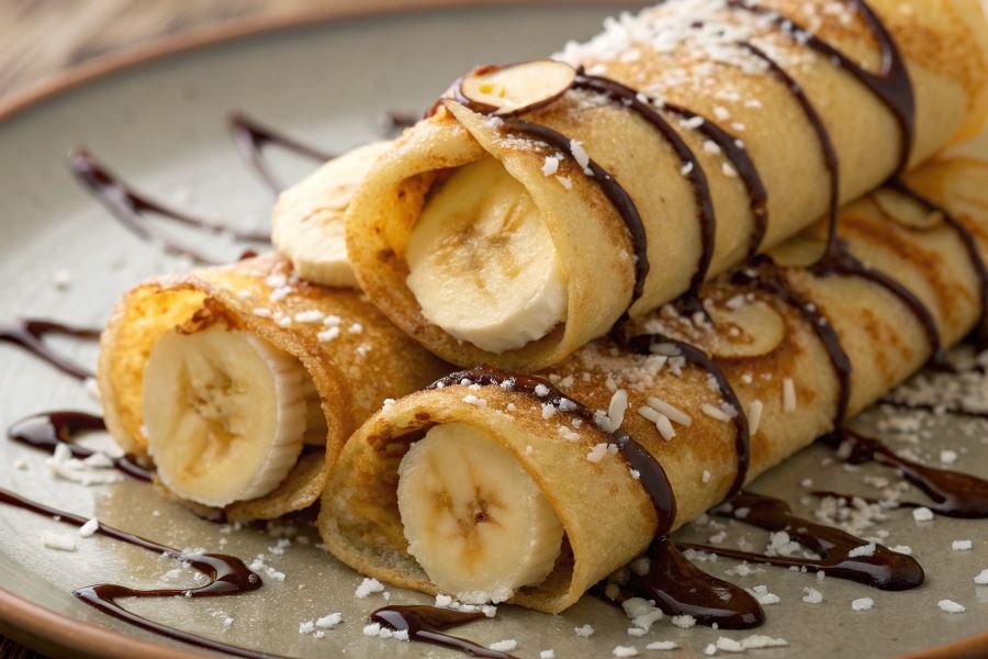 Nadzienie bananowe pod naleśnikową kołderką