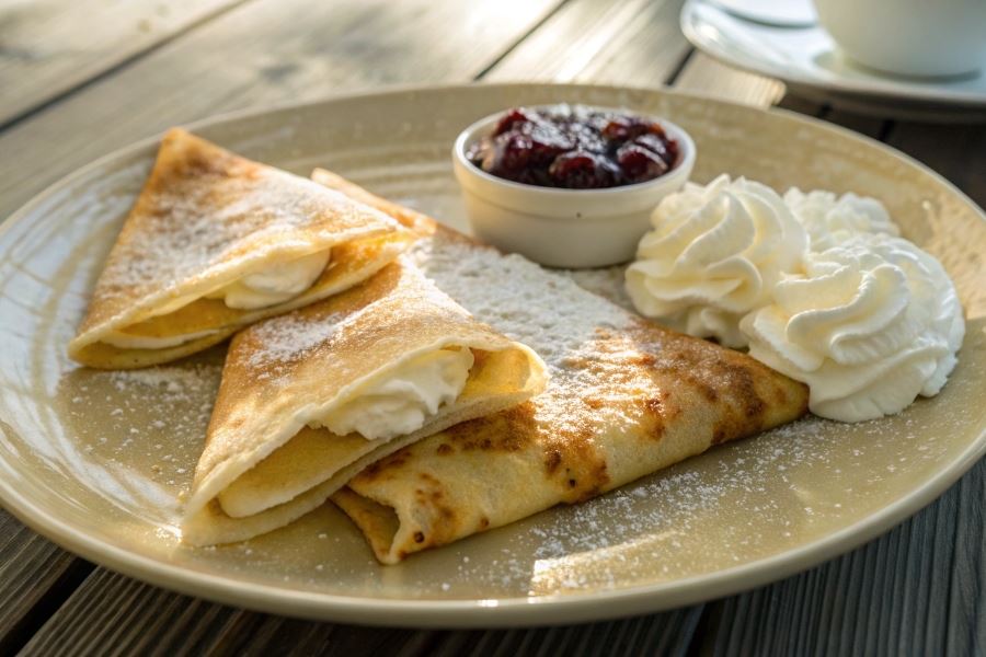 Naleśnik z serem i śmietaną