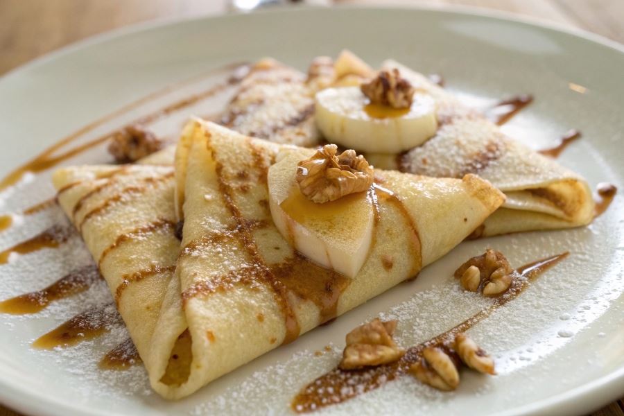 Naleśniki z gruszkami i orzechami