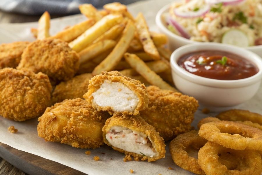 Nuggetsy z kurczaka w panierce z krakersów