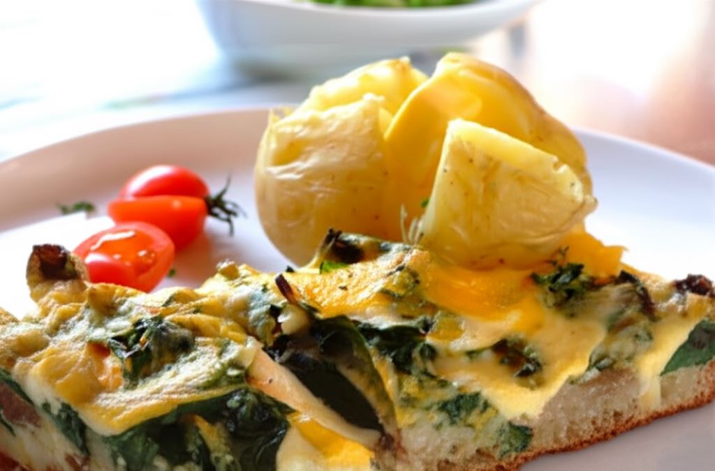 Okoń zapiekany ze szpinakiem