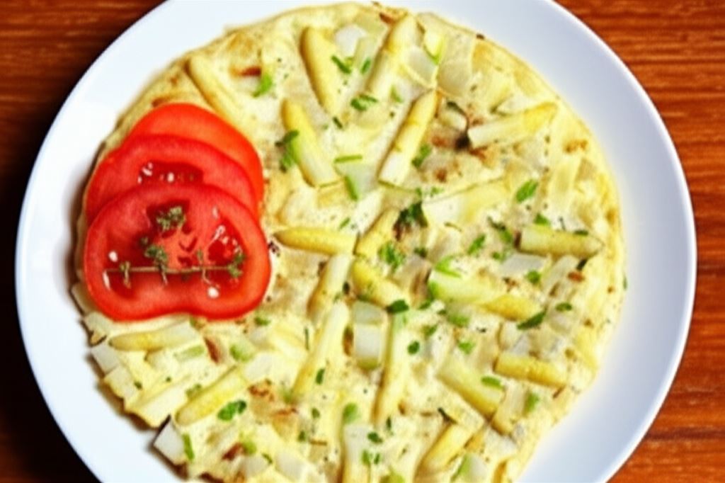 Omlet z białymi szparagami