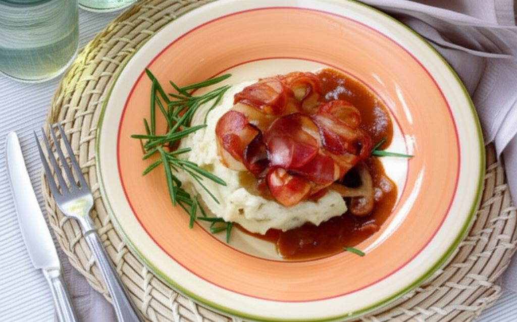 Kiełbaski z boczkiem i sosem śliwkowym
