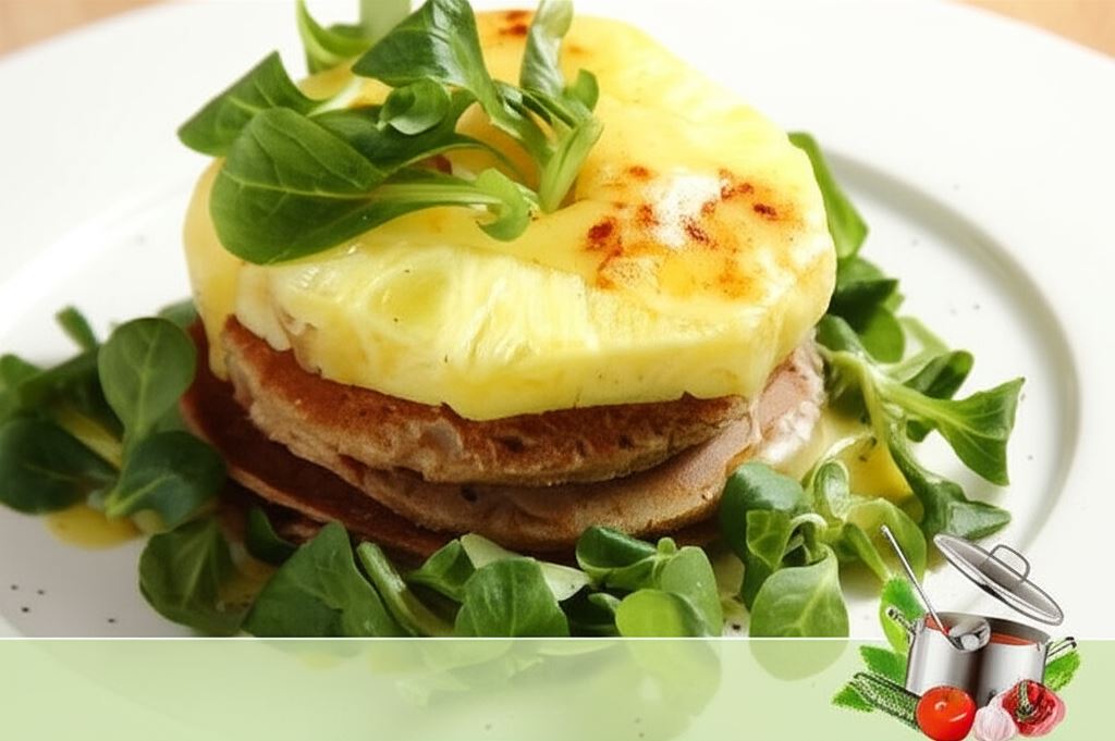 Orzechowy przekładaniec z ananasem na roszponce