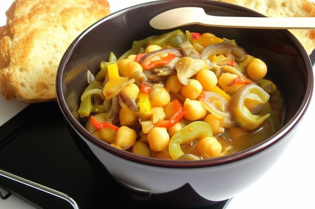 Ostra cieciorka z papryką i boczniakami