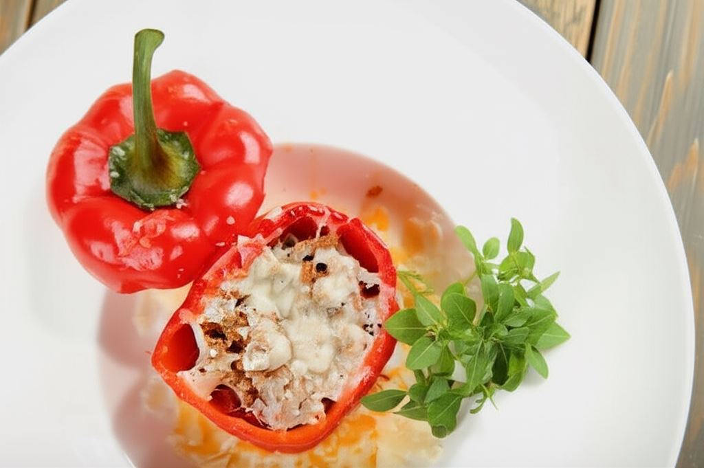 Papryka faszerowana mięsem z dodatkami