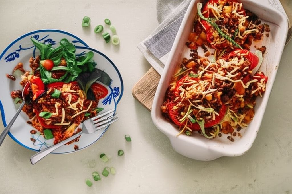 Papryka nadziewana roślinnym mięsem