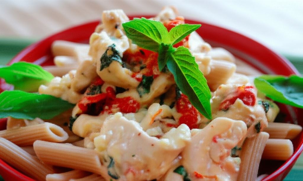 Penne z kurczakiem i suszonymi pomidorami