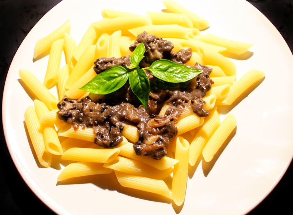 Penne z sosem grzybowo-serowym