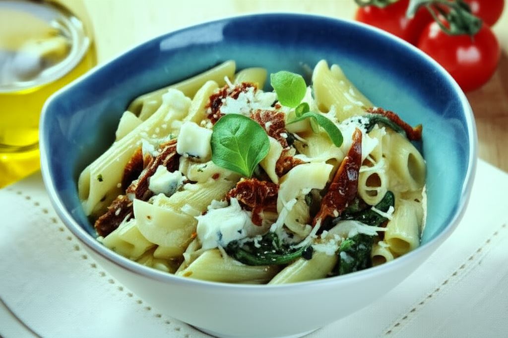 Penne ze szpinakiem