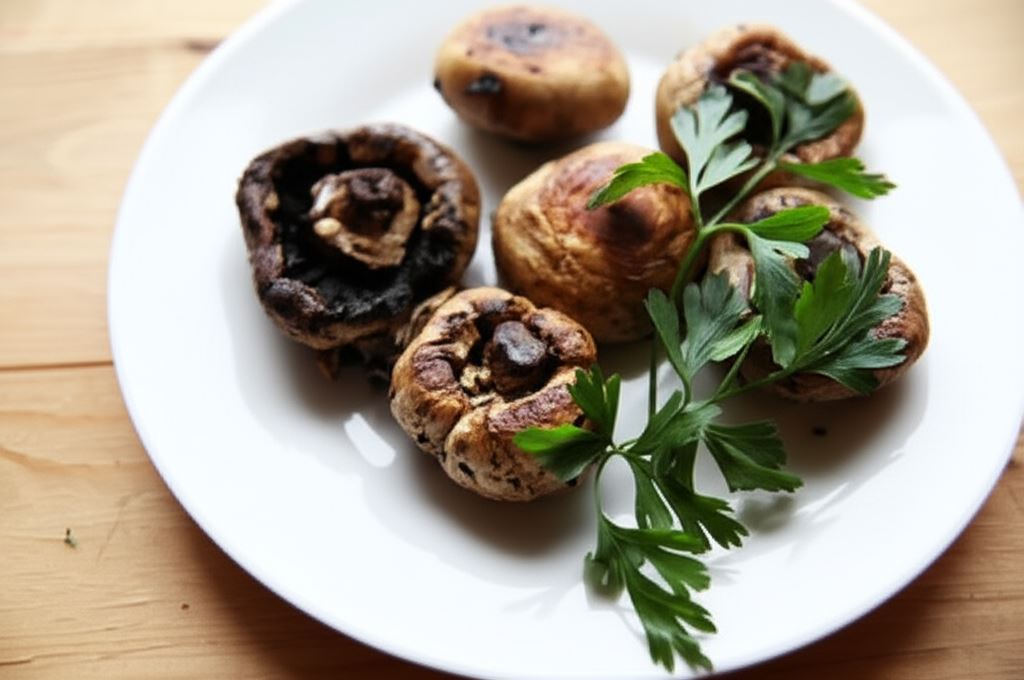 Pieczarki pieczone z masłem tymiankowym