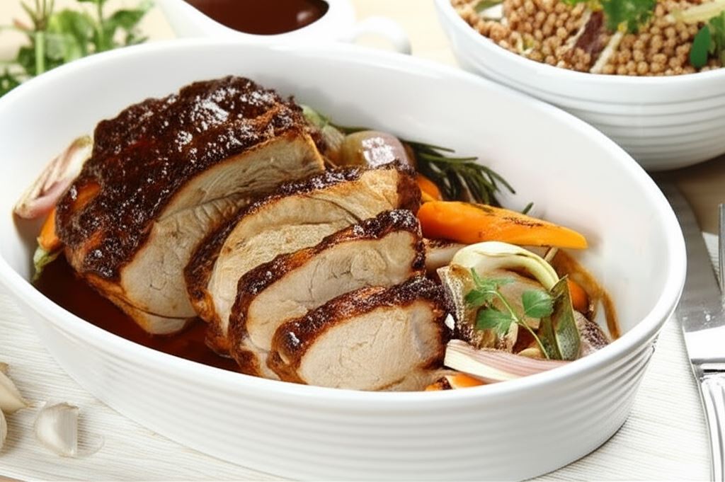 Pieczeń wieprzowa w glazurze z brązowego cukru