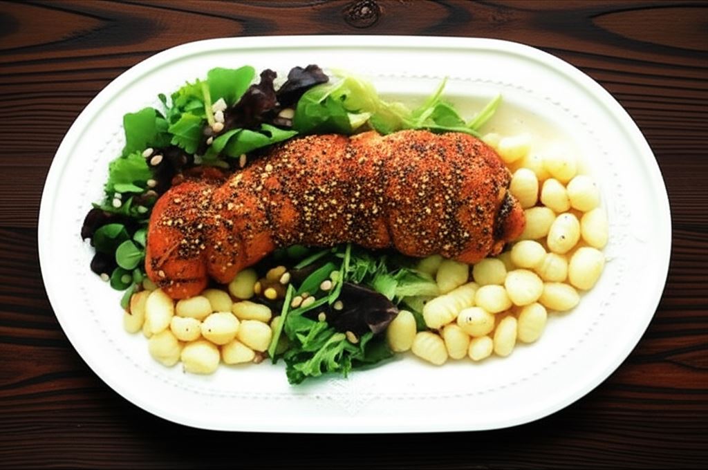 Pieczona cielęcina z pieczarkami i gnocci