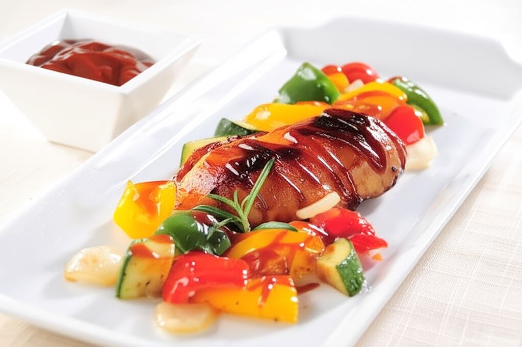 Pieczona pierś z kurczaka z warzywnym ratatouille