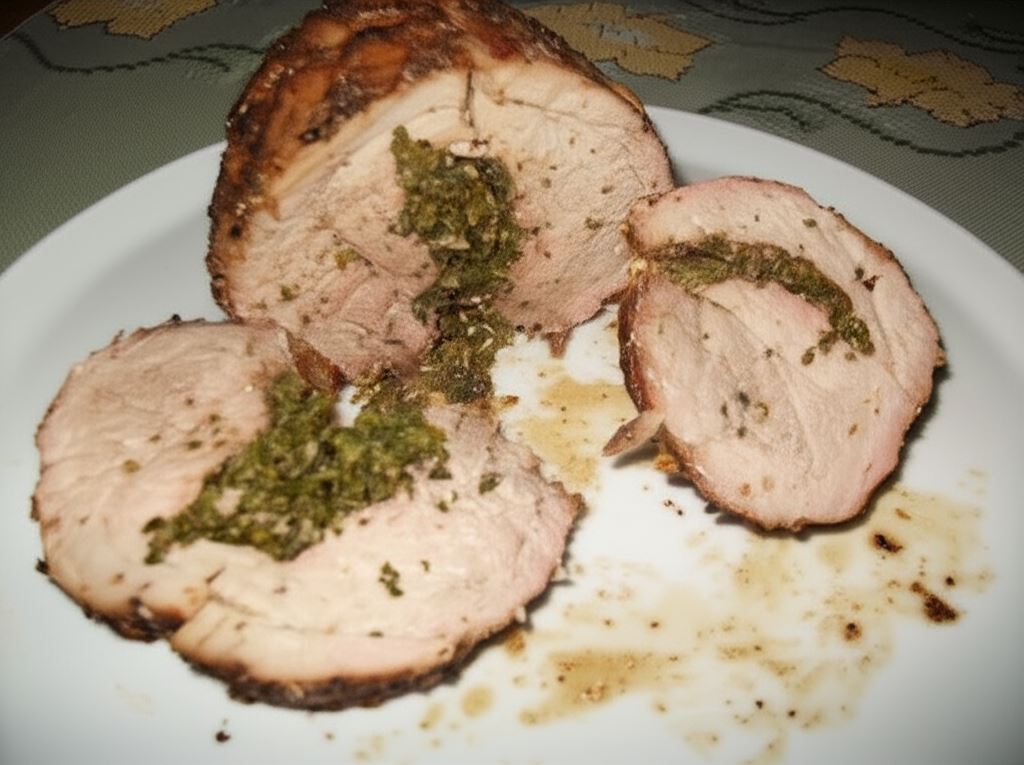 Pieczona szynka marynowana w czosnku