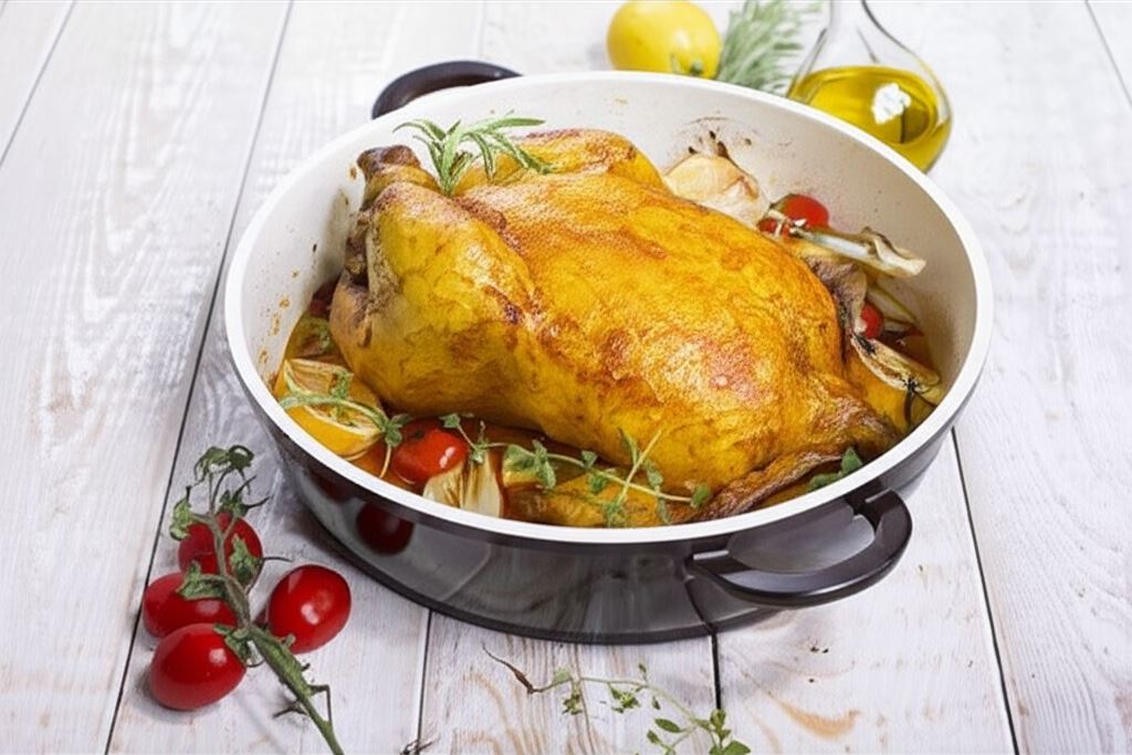 Pieczony kurczak z warzywami