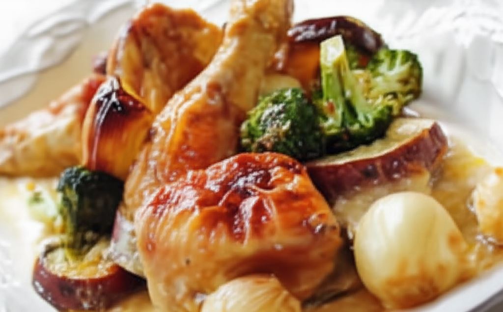 Pieczony kurczak z warzywami