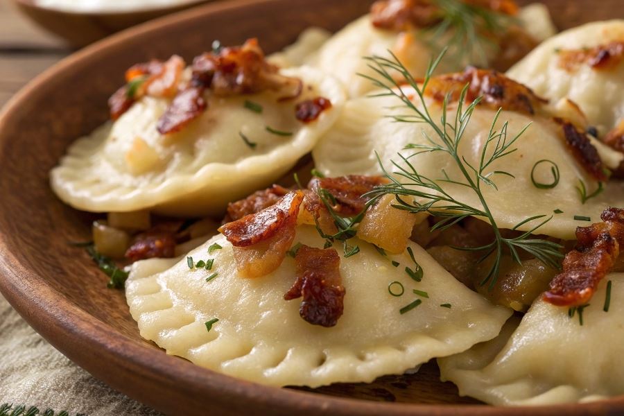 Pierogi z dodatkiem żółtego sera