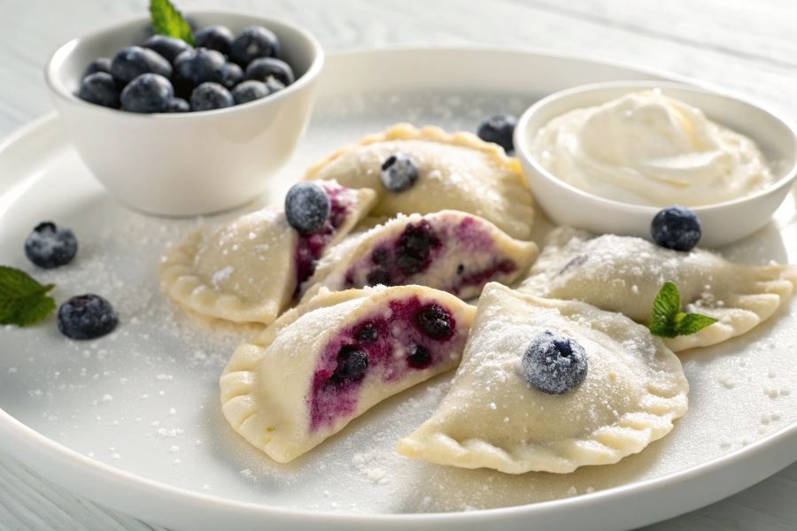 Pierożki z jagodami