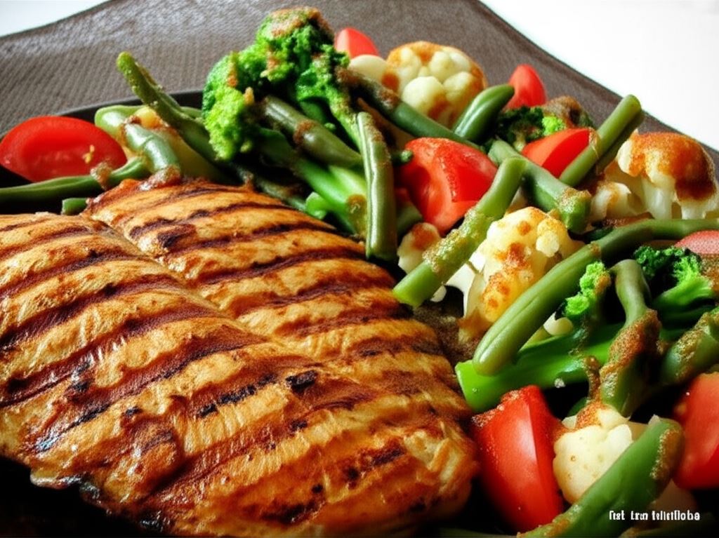 Pierś w paski z warzywami