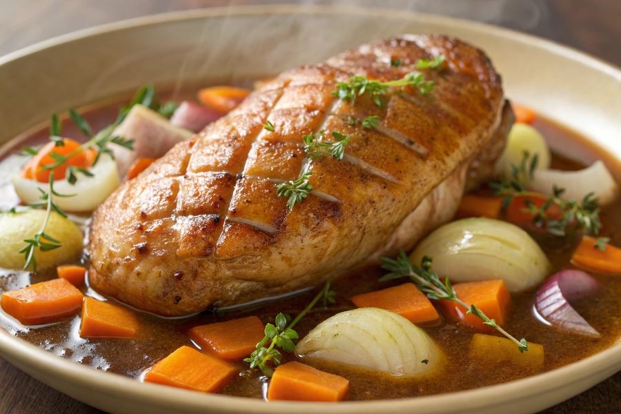 Pierś z gęsi (duszona)